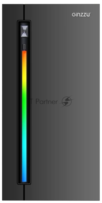 Корпус Ginzzu D350 2*USB 2.0,AU RGB w/o PSU