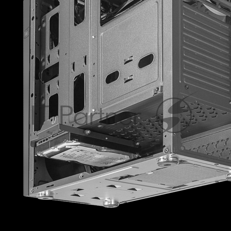 Корпус Ginzzu SL200 FAN Rear 12CM LED 1*USB 3.0,1*USB 2.0,AU Window w/o PSU