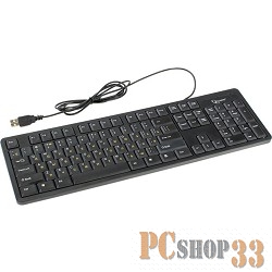 Клавиатура Keyboard Gembird KB-8340U-BL, черный, USB, ножничный механизм клавиш, 104 клавиши