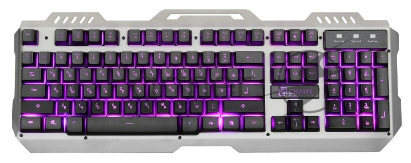Клавиатура Oklick 790G IRON FORCE темно-серый/черный USB Multimedia LED