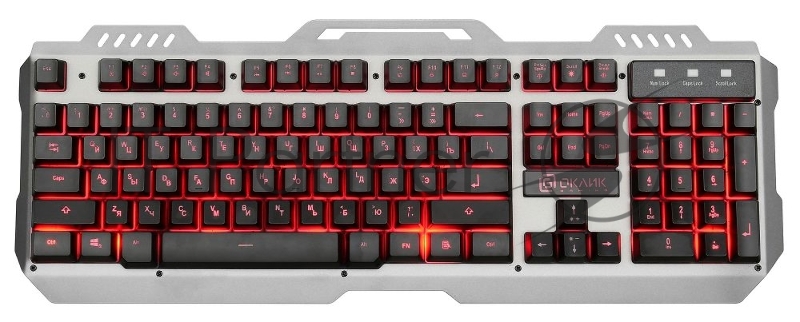 Клавиатура Oklick 790G IRON FORCE темно-серый/черный USB Multimedia LED