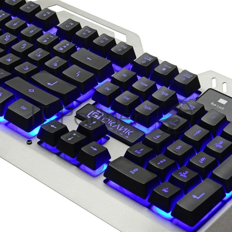Клавиатура Oklick 790G IRON FORCE темно-серый/черный USB Multimedia LED
