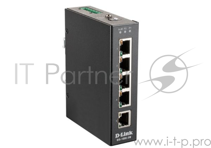 Промышленный неуправляемый коммутатор D-Link DIS-100E-5W/A1A с 5 портами 10/100Base-TX, функцией энергосбережения и поддержкой QoS