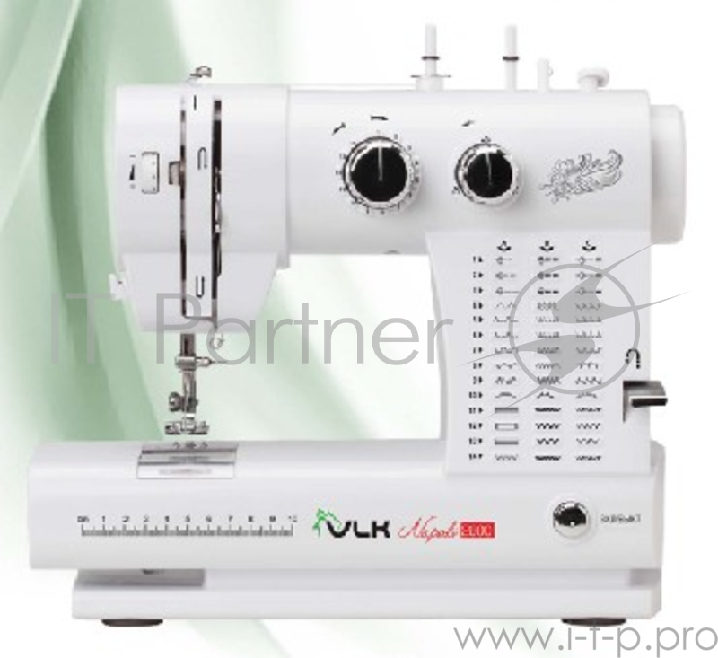 швейная машина VLK NAPOLI 2700 белый Напряжение: 220 В, Частота: 50 Гц, Размеры без упаковки: 21.4*13.4*25.3 см Вес нетто: 2.75 кг, Цвет: белый, 42 вида строчки, в том числе обработка петли для пуговицы, Автоматическая намотка нити, Обработка петель