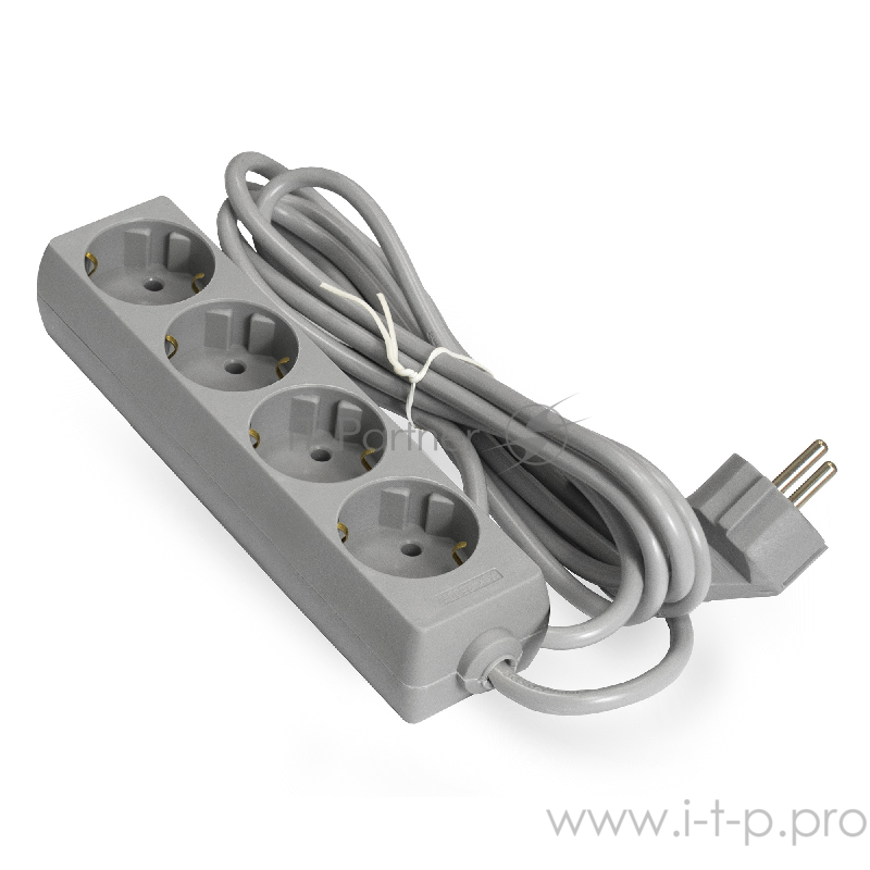 Удлинитель ExeGate EX285811RUS ECE-4-1.8G (4 евророзетки с заземлением, 1.8м, серый)