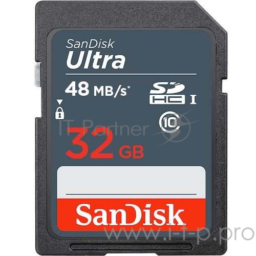 Карта памяти 32ГБ SanDisk Ultra SDSDUNB-032G-GN3IN SecureDigital HC UHS-I Class10