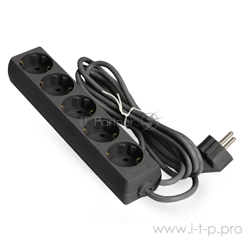 Удлинитель ExeGate EX285822RUS ECE-5-3B (5 евророзетки с заземлением, 3м, черный)