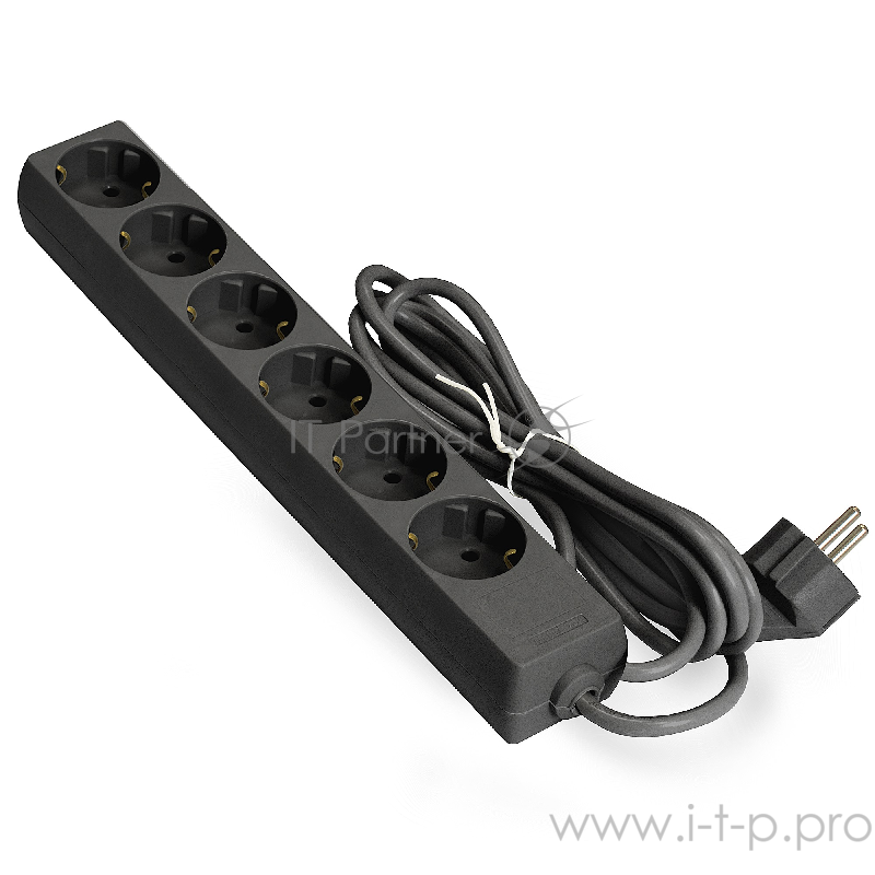 Удлинитель ExeGate EX285831RUS ECE-6-3B (6 евророзетки с заземлением, 3м, черный)