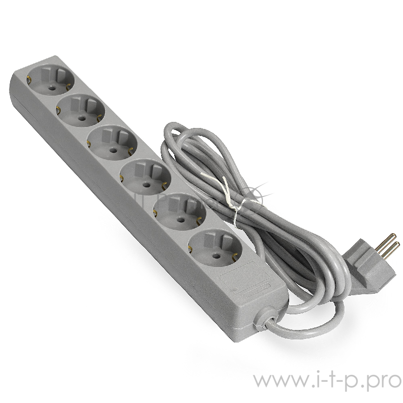 Удлинитель ExeGate EX285835RUS ECE-6-5G (6 евророзетки с заземлением, 5м, серый)