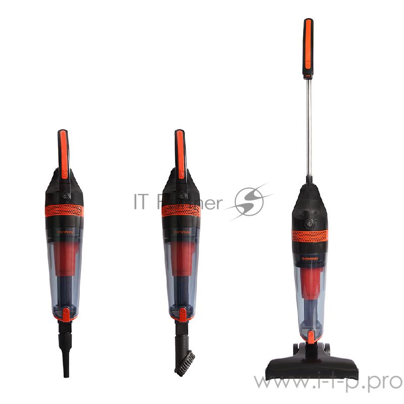 Вертикальный пылесос циклонного типа Endever SkyClean VC-294,черный/оранжевый, мощность 650 Вт,циклонная система фильтрации