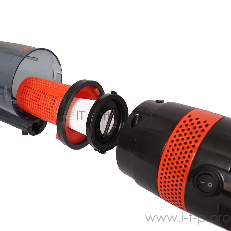 Вертикальный пылесос циклонного типа Endever SkyClean VC-294,черный/оранжевый, мощность 650 Вт,циклонная система фильтрации