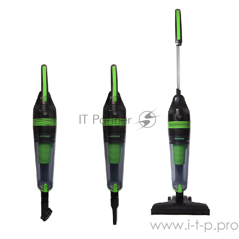Вертикальный пылесос циклонного типа Endever SkyClean VC-292,черный/зеленый, мощность 650 Вт, циклонная система фильтрации, 2 в1 вертикальный и ручной