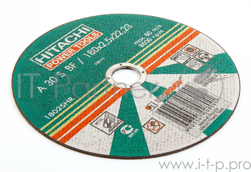Круг отрезной 180 Х 2,5 Х 22 А30 HITACHI металл