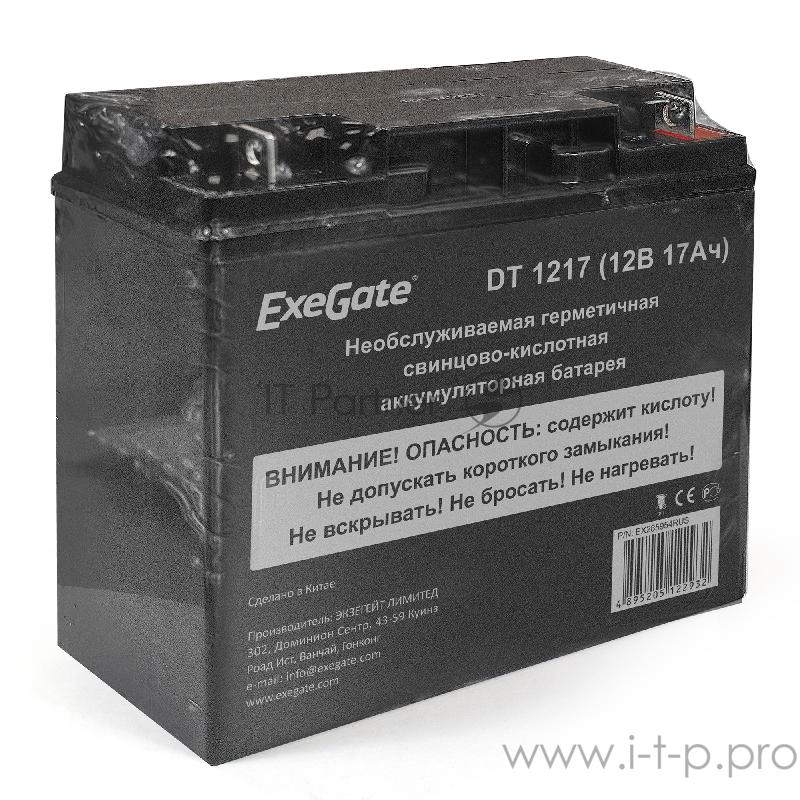 Аккумуляторная батарея ExeGate DT 1217 (12V 17Ah, клеммы F3 (болт М5 с гайкой))