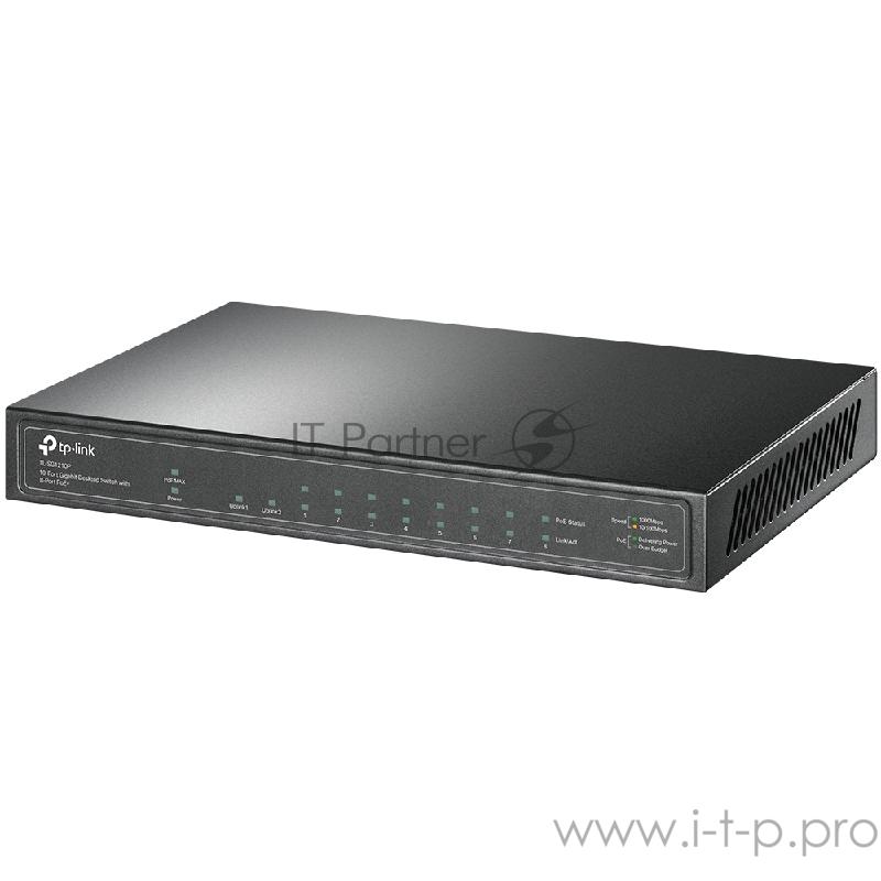 Коммутатор TP-Link TL-SG1210P 10-портовый гигабитный настольный с 8 портами PoE+ SMB