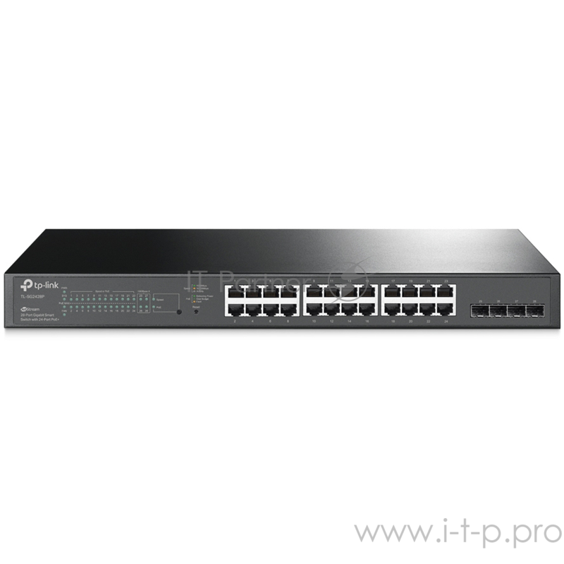 Коммутатор TP-Link TL-SG2428P JetStream гигабитный Smart коммутатор на 24 порта PoE+ и 4 SFP-слота SMB
