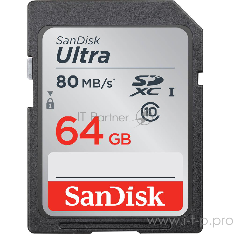 Карта памяти 64ГБ SanDisk Ultra SDSDUNC-064G-GN6IN SecureDigital XC UHS-I Class10