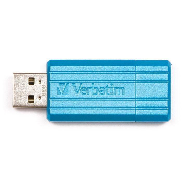 Носитель информации Verbatim USB Drive 8Gb Pin Stripe Caribbean Blue 47398 {USB2.0}