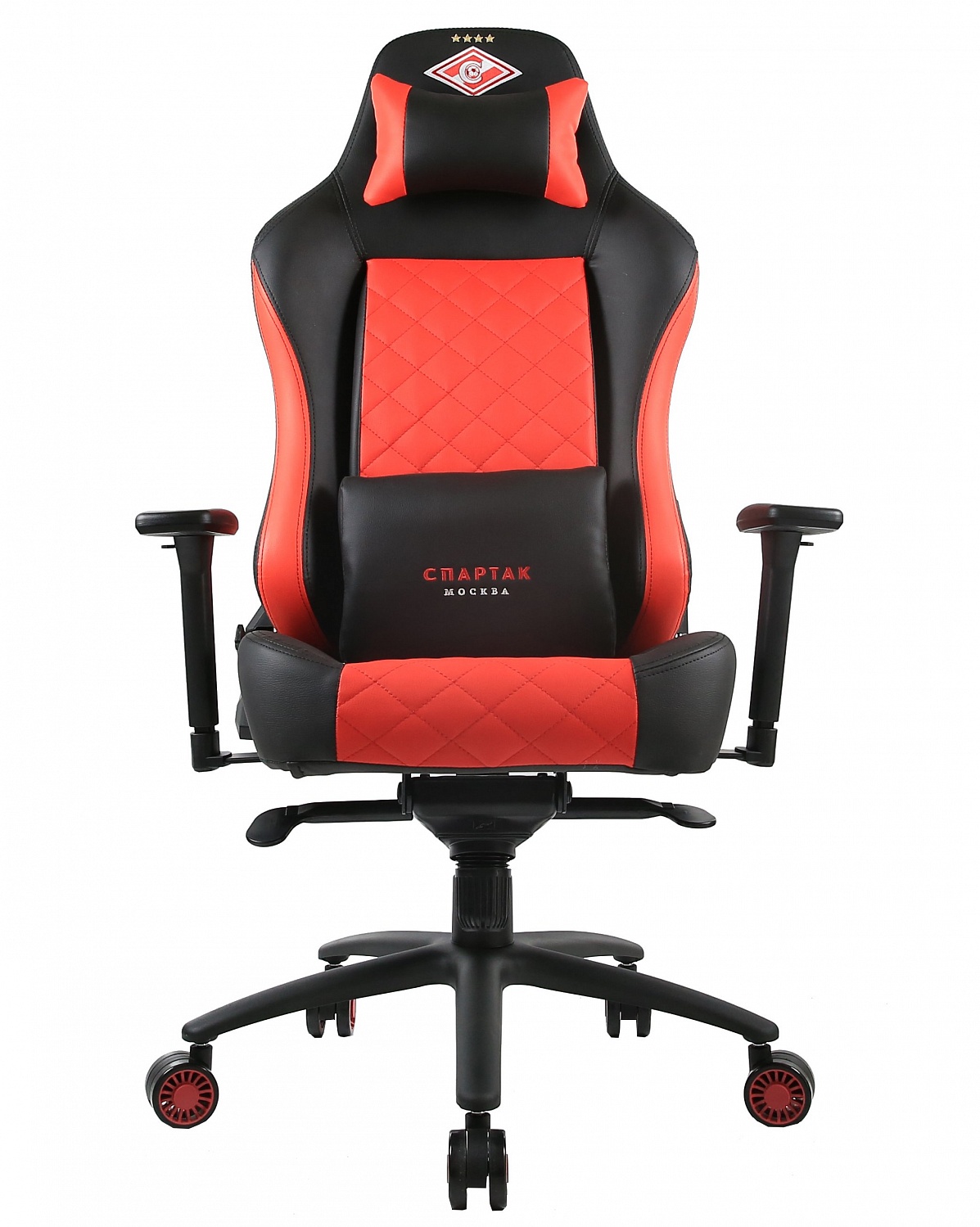 Игровое кресло ZONE 51 Спартак Легенда чёрно-красное v(экокожа, регулируемый угол наклона, механизм качания)
