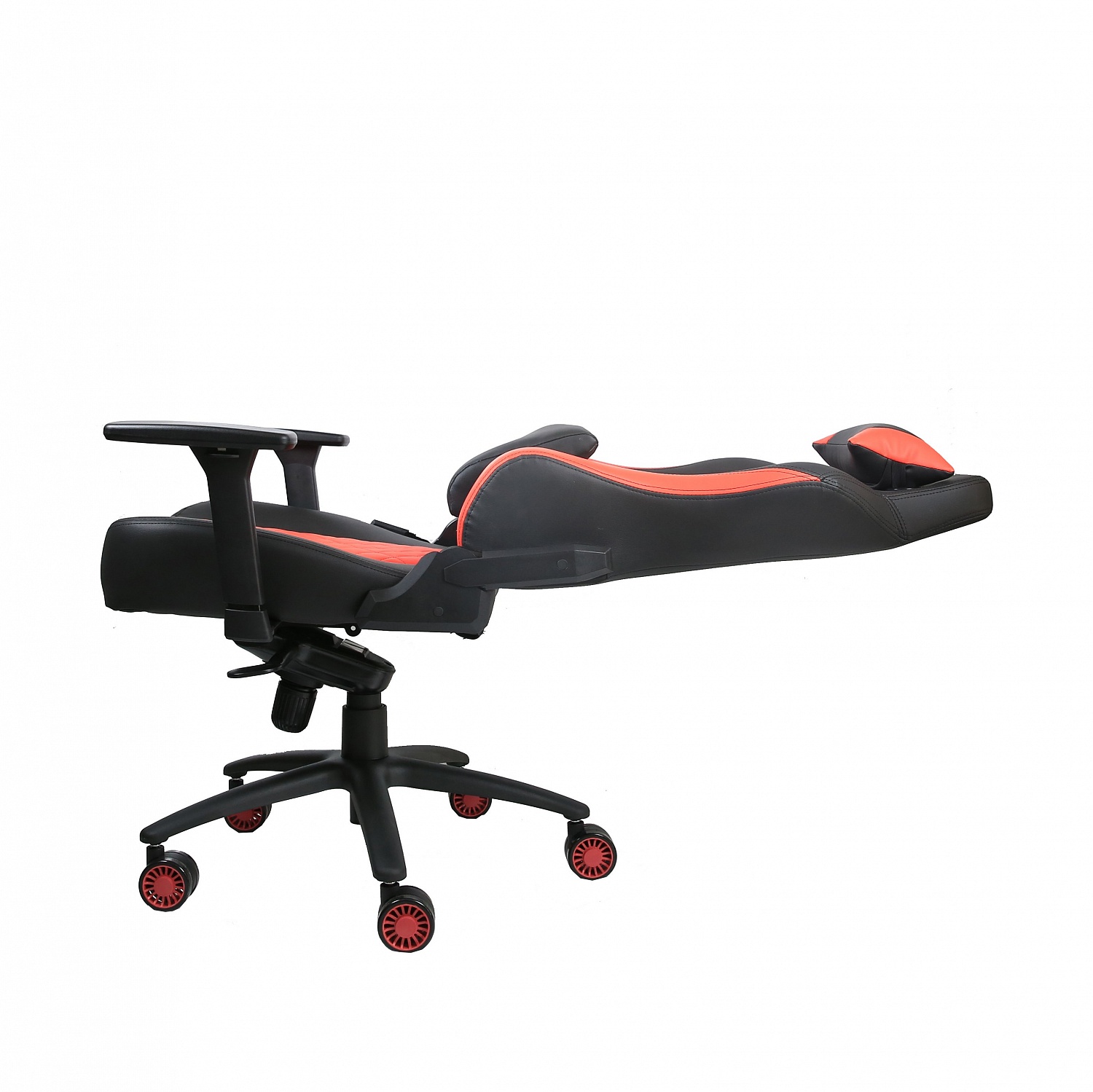 Игровое кресло ZONE 51 Спартак Легенда чёрно-красное v(экокожа, регулируемый угол наклона, механизм качания)