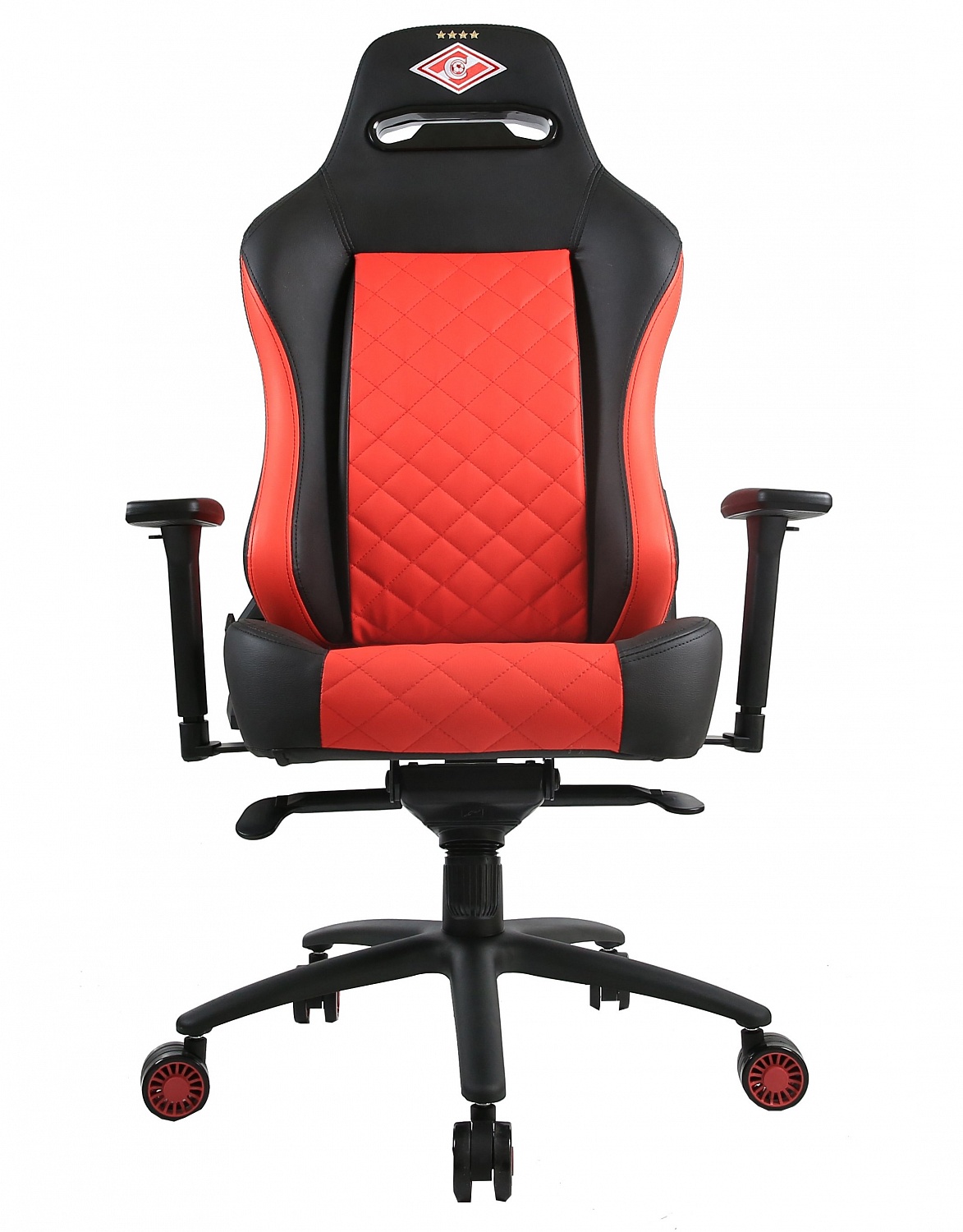 Игровое кресло ZONE 51 Спартак Легенда чёрно-красное v(экокожа, регулируемый угол наклона, механизм качания)