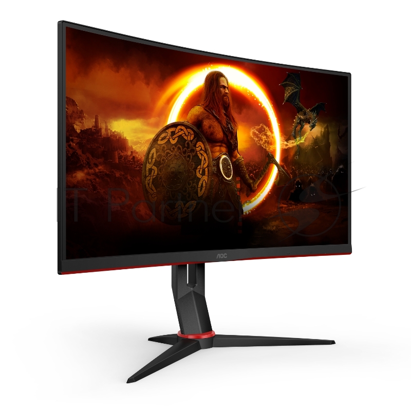 МОНИТОР 23.6 AOC C24G2U Black-Red с поворотом экрана (VA, изогнутый, 1920x1080, 165Hz, 1 ms, 178°/178°, 250 cd/m, 80M:1