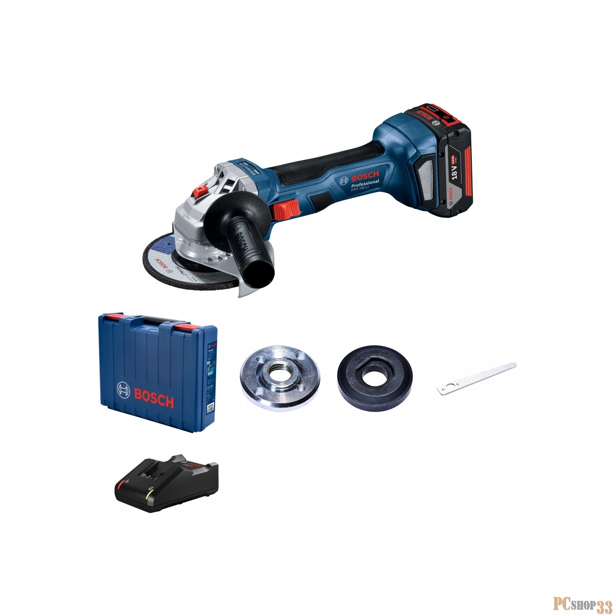 Углошлифовальная машина Bosch GWS 180-LI 11000об/мин рез.шпин.:M14 d=125мм