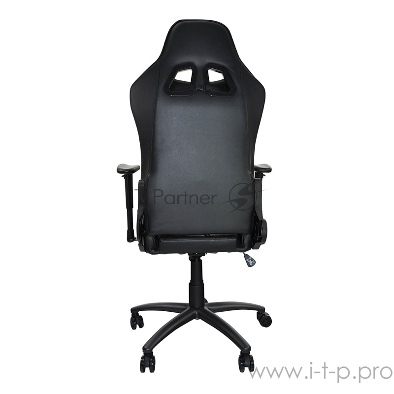 Игровое кресло HIPER HGS-104 чёрно-красное (кожа-PU, 2D подлокотник, газлифт класс 3, регулируемый угол наклона, механизм качания)