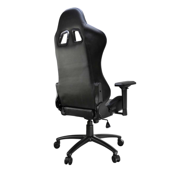 Игровое кресло HIPER HGS-101 чёрное (кожа-PU, 4D подлокотник, газлифт класс 4, регулируемый угол наклона, механизм качания)