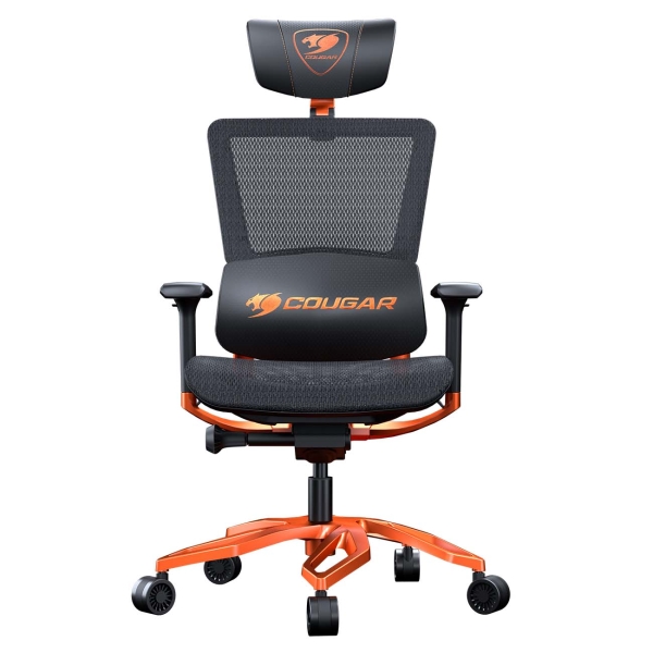 Игровое кресло Cougar Argo black/orange (экокожа/нейлоновая сетка, регулируемый угол наклона, механизм качания)