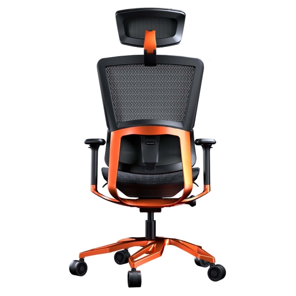 Игровое кресло Cougar Argo black/orange (экокожа/нейлоновая сетка, регулируемый угол наклона, механизм качания)