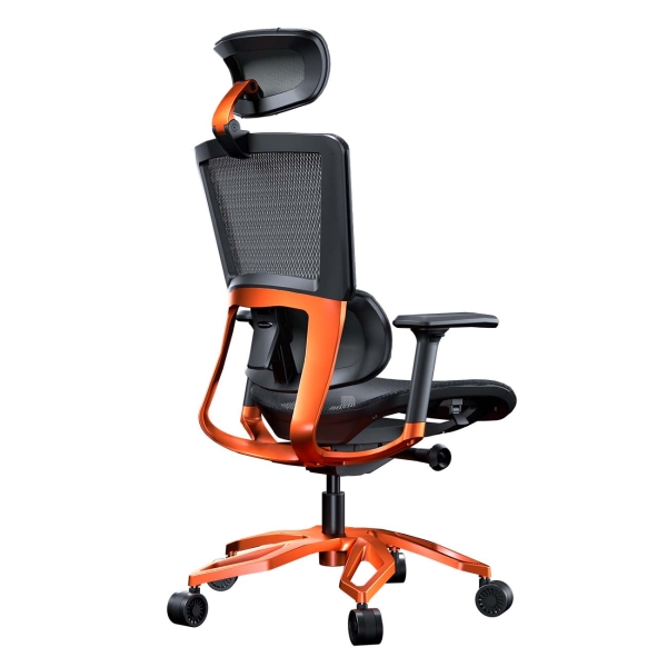 Игровое кресло Cougar Argo black/orange (экокожа/нейлоновая сетка, регулируемый угол наклона, механизм качания)