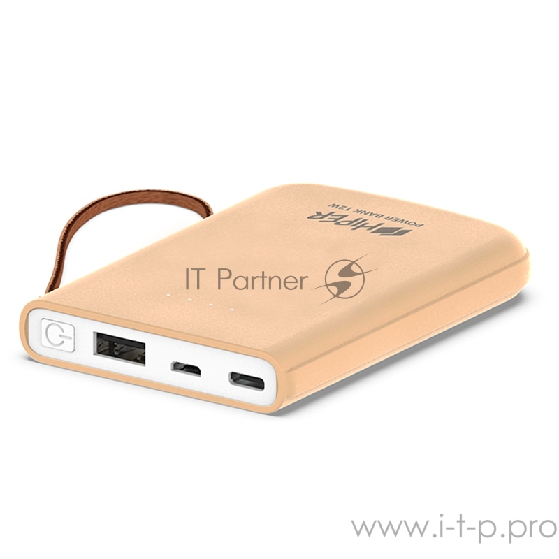 Внешний аккумулятор HIPER TRAVEL 5K Peach Li-Pol 5000 mAh 2.1A 2xUSB 1xType-C розовый