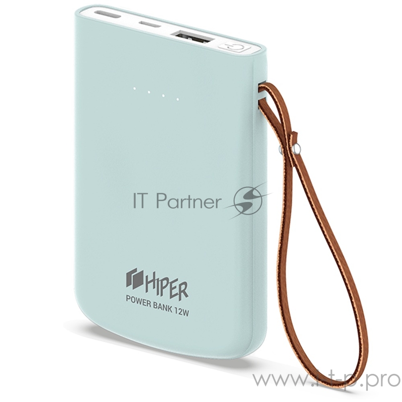 Внешний аккумулятор HIPER TRAVEL 5K Ice Li-Pol 5000 mAh 2.1A 2xUSB 1xType-C голубой