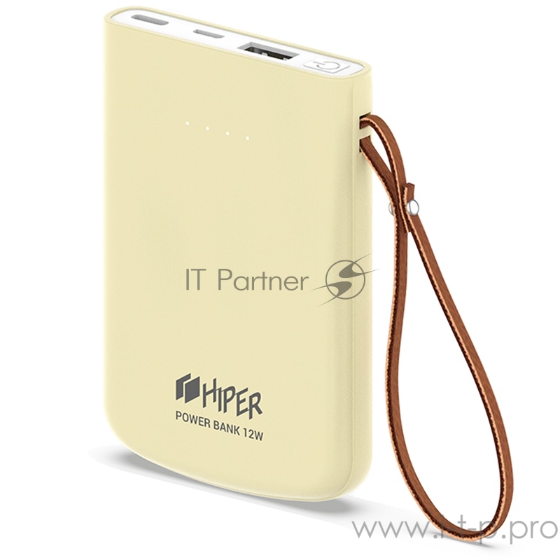 Внешний аккумулятор HIPER TRAVEL 5K Lemon Li-Pol 5000 mAh 2.1A 2xUSB 1xType-C желтый