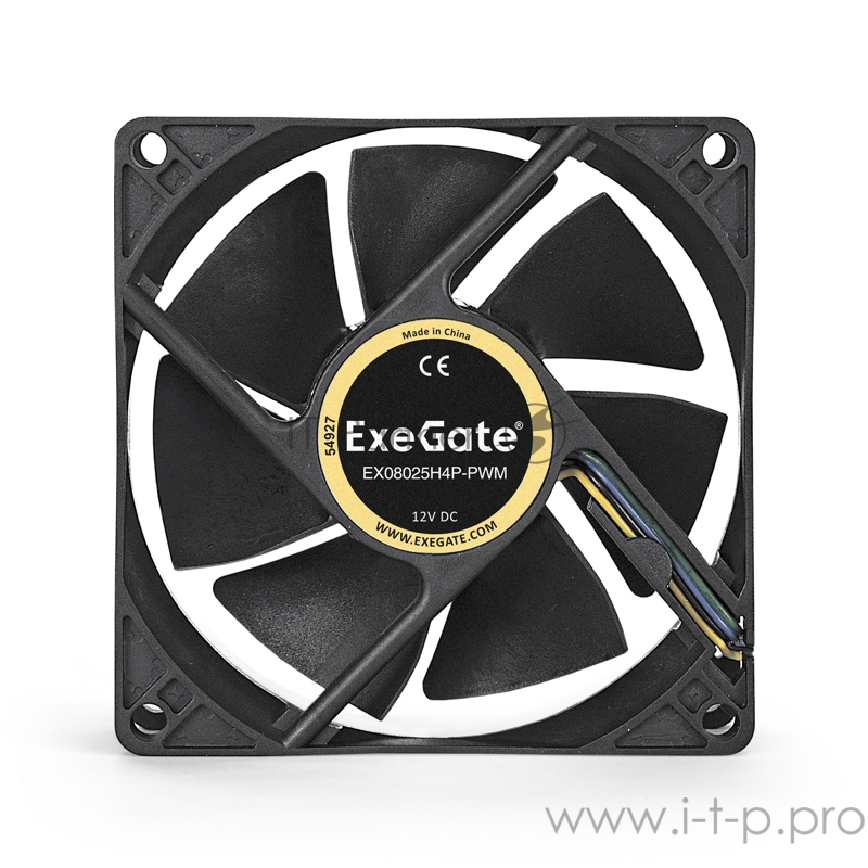 Вентилятор ExeGate E08025H4P-PWM, 80x80x25 мм, гидродинамический, 4pin, PWM, 23dBA