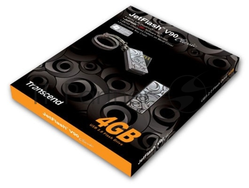 Флеш накопитель 4GB Transcend JetFlash V90C, USB 2.0, Precision Swirl