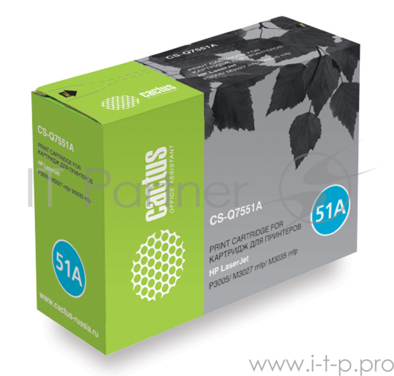 Расходные материалы CACTUS Q7551A Картридж (CS-Q7551A) для LJ P3005/M3027mfp/M3035mfp (6500 стр.)
