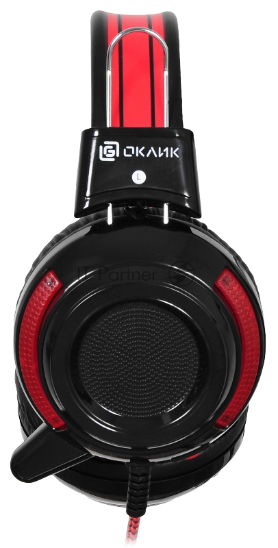 Наушники и микрофоны Oklick HS-G300 черный/красный {2.5м мониторы оголовье (AH-V1)} 337457