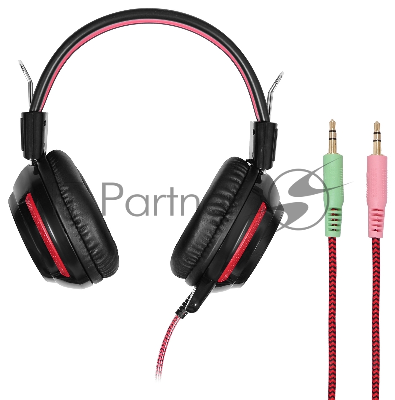 Наушники и микрофоны Oklick HS-G300 черный/красный {2.5м мониторы оголовье (AH-V1)} 337457