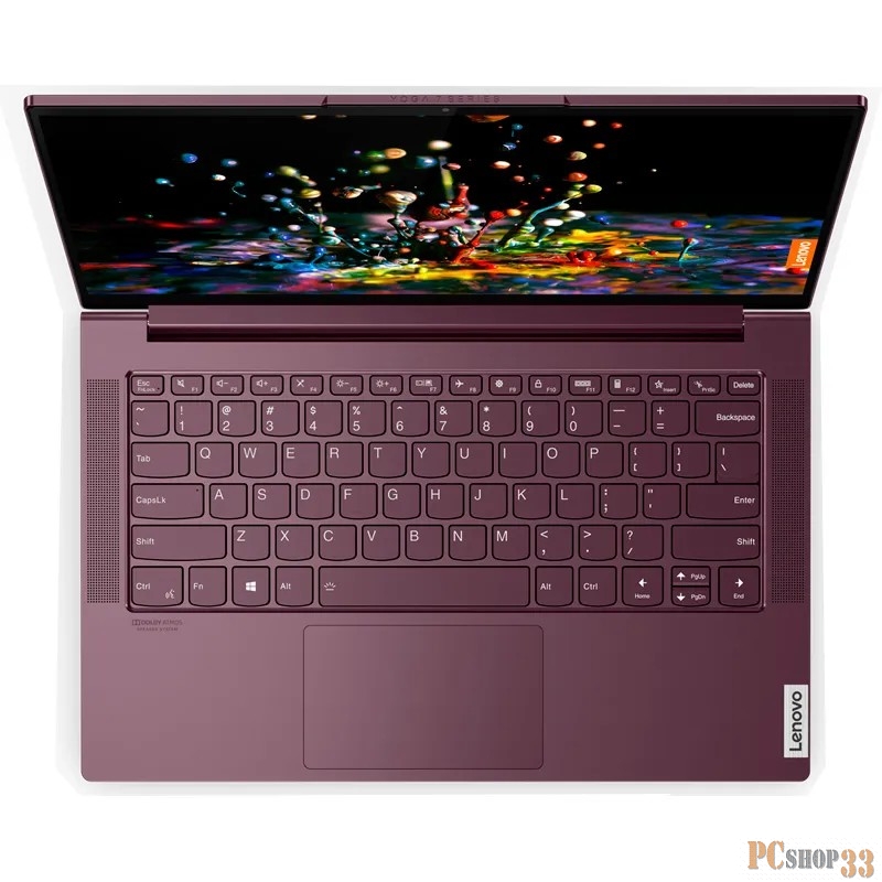 Ноутбук Lenovo Yoga Slim7 14IIL05 14(1920x1080 IPS)/Intel Core i5 1035G4(1.1Ghz)/16384Mb/512SSDG Iris Plus/Cam/BT/WiFi/60WHr/war 1y/1.4kg/red/W10