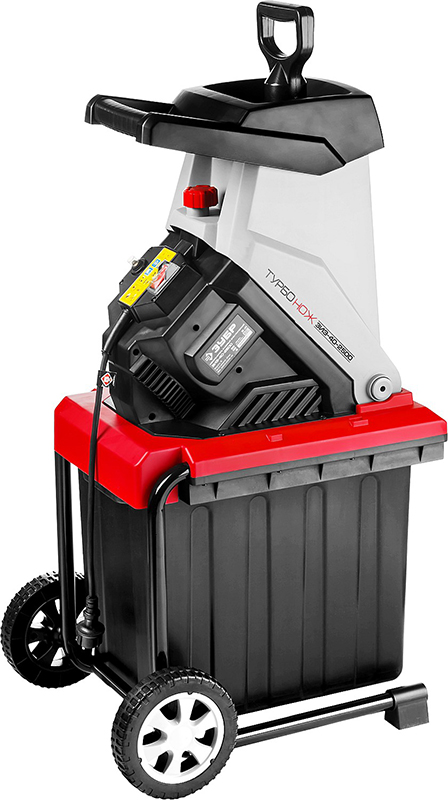 Садовые измельчители Зубр ЗИЭ-40-2500 Измельчитель садовый электрический { р/с 40 мм, контейнер 50 л, 2500 Вт }