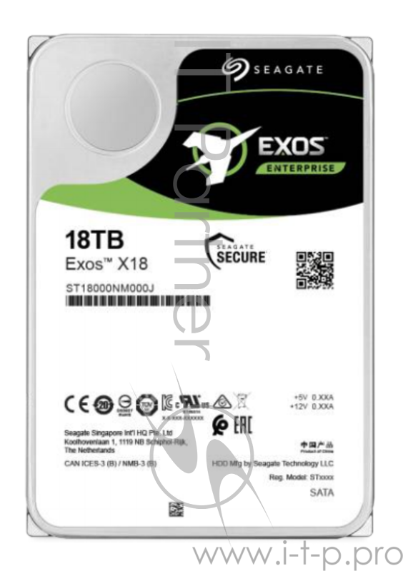 Жесткий диск Seagate Original SATA-III 18Tb ST18000NM000J Exos X18 512E (7200rpm) 256Mb 3.5