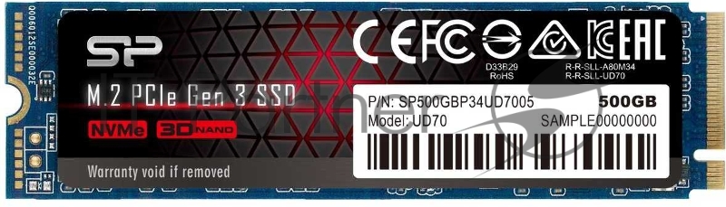 Накопитель SSD Silicon Power PCI-E x4 500Gb SP500GBP34UD7005 M-Series UD70 M.2 2280