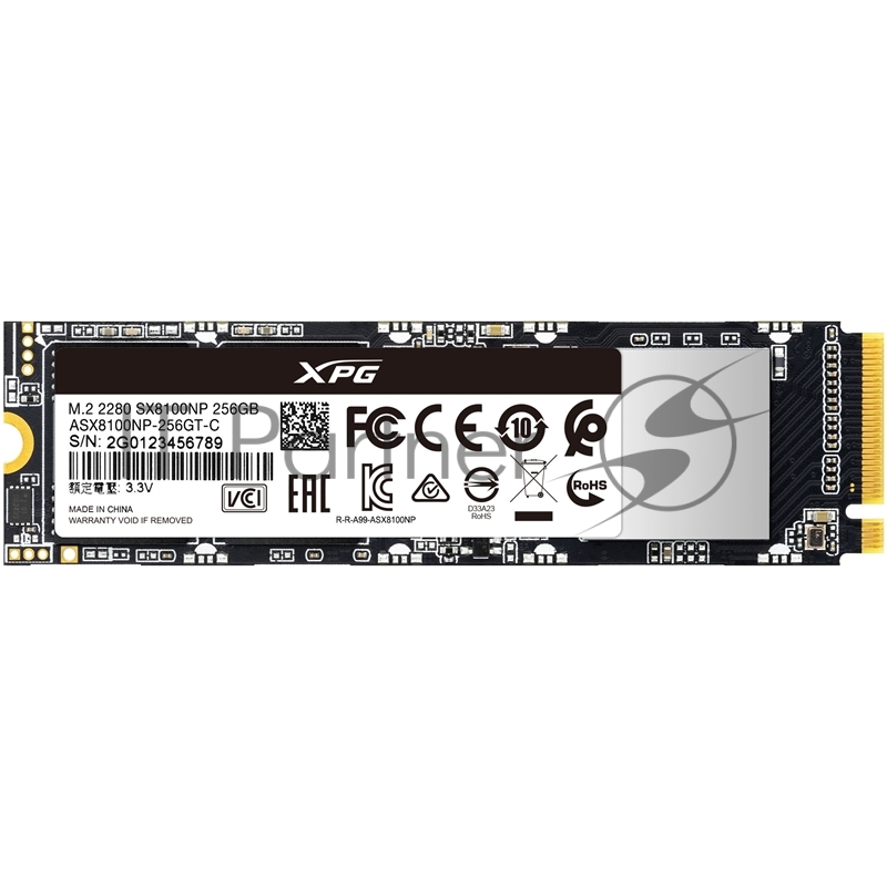 Накопитель SSD A-Data PCI-E x4 256Gb ASX8100NP-256GT-C XPG SX8100 M.2 2280