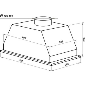 Вытяжка встраиваемая Maunfeld Urania 53 нержавеющая сталь управление: кнопочное (1 мотор)