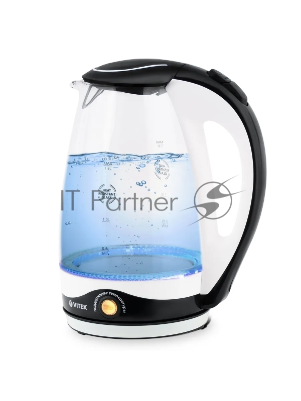 Чайник электрический (стекло) Vitek VT-7027 BK/W