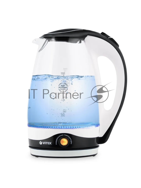 Чайник электрический (стекло) Vitek VT-7027 BK/W