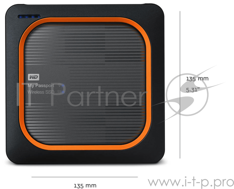 Накопитель твердотельный WD Внешний SSD WD My Passport Wireless SSD WDBAMJ0010BGY-RESN 1ТБ 2,5 USB 3.1/WiFi (E6B)