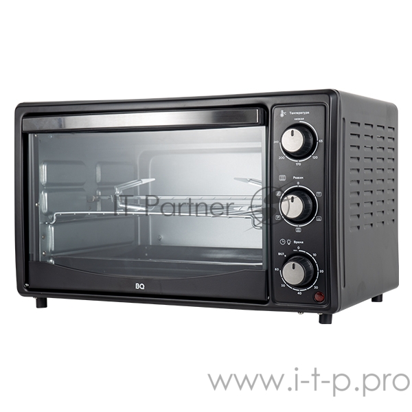 Электрическая печь BQ EO3002BG ЧерныйОбъем камеры 30л, Потребляемая мощность 1500 Вт, Механическое управление, Термостат, Гриль, Диапазон температур 65-240°C, Количество режимов приготовления 5, Звуковой сигнал, Внутренняя подсветка, Решётка для грил